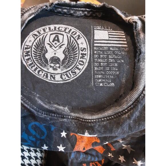 Affliction Motor Spirit American Custom Graphic Tee Shirt Y2K Wings Style Small - Picture 3 of 12